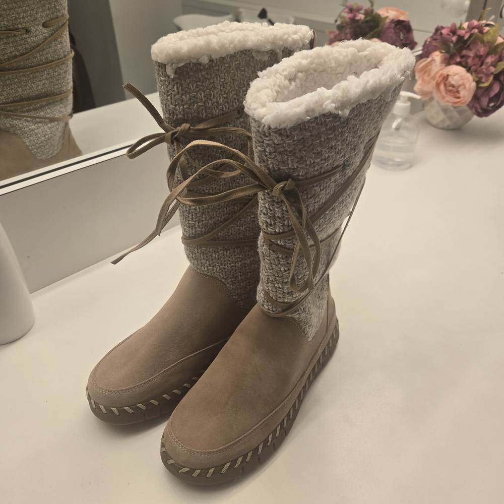 Women's Muk Luks Cozy Tan Winter Knee High Boots